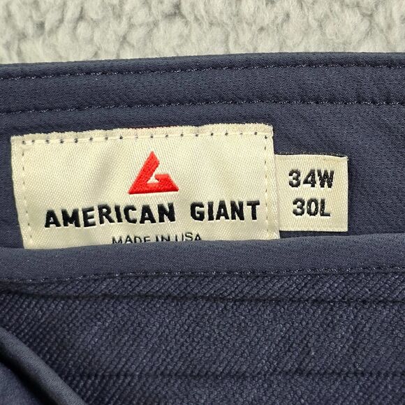 American Giant Pants Men's Blue Brigade Military Spec Stretch Chino Size 34 x26 - Picture 4 of 13
